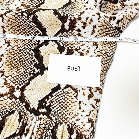 Anthropologie Maeve Juno Printed‎ Dress XS reptile snake neutral beige snakeskin - Picture 8 of 14
